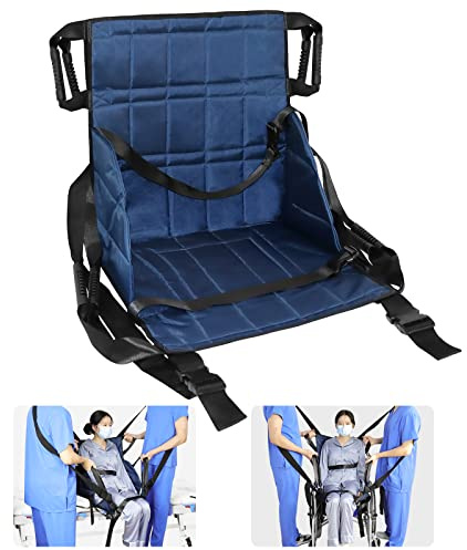 LOSCHEN Transfer Schultergurt Ganzkörper Transfer Sitzpolster Patientenlifter Hebeschlinge Senioren Mobilitätstransferplatine Sicherheitsgurt Treppengleitbrett (Dunkelblau)