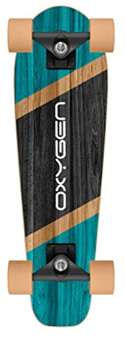 Skateboard Cruiser 27,5 x 8 SKIDS Control Oxygen, 70CM X 20CM, Blue-Black-Wood