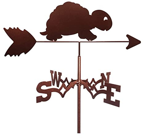 Girouette Tortue Girouette avec Figurine Animal Décor Jardin Girouettes Pratique Indicateur De Direction du Vent Style Vintage Scène De Ferme Maison Extérieur Jardin Cour Ornement