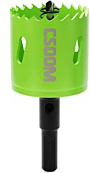 CSOOM Scie cloche bi-métal pour travaux dans les plaques de plâtre, le plastique, le bois, les métaux, la tôle d'acier fine, outil de perçage haute performance, taille 38 mm