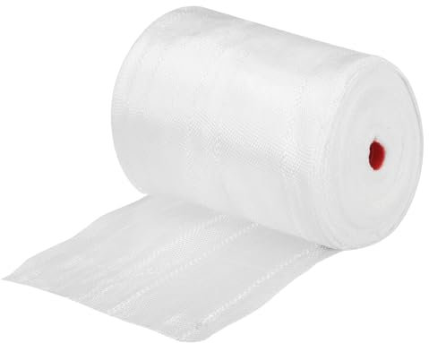 sourcing map Glasfasertuch-Band Glasfaser Gewebe Glas Faser Gewebe Gewebt Glasfasern Stoffe Isolierband 25m(27.3 Yard) x100mmx0.17mm für Bewehrung Reparaturen