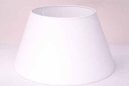 50 cm Paralume Cono, Tessuto di Cotone con PVC Bianco, Prodotto Artigianale, per Lampada da Tavolo, Piantana (Bianco)