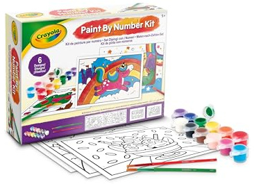 CRAYOLA - Paint by Numbers Set, Washable Tempera and Brushes, Creative Activities for Children Age 5+ 04-2949