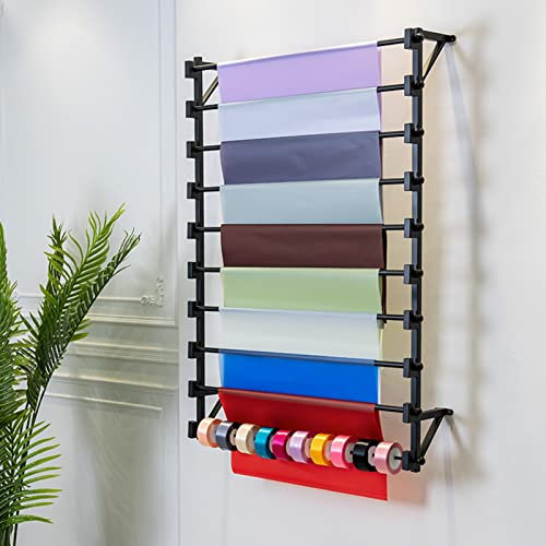 Effizienter Ständer zur Aufbewahrung von Bändern – großer schwarzer Schalhalter aus Metall mit abnehmbarer Stange – perfekter Organizer für Geschenkpapier, Handtücher, Hosen, Blumen – bewahren Sie Ihr