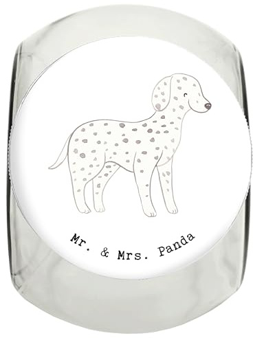 Mr. & Mrs. Panda Leckerli Glas Dalmatiner Lebensretter L 870ml - Geschenk, schraubglas, Keksdose, Aufbewahrungsdose, Dalmatinac, Bonbonglas, glasbehälter, Dose