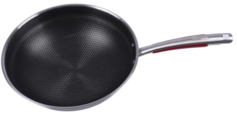 aqxreight Bratpfanne mit Antihaftbeschichtung aus Edelstahl, Gleichmäßig Erhitzte Sauteuse, Umweltfreundliches Kochgeschirr für Alle Herdarten (32 cm)