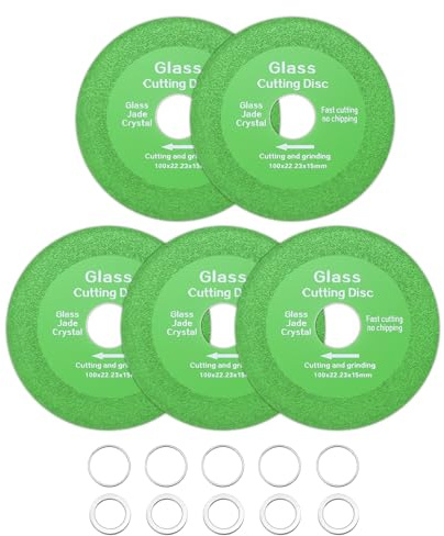sourcing map 5 Pack Glass Cutting Disc 4 Inch for rotary tool Diamond Cutting Disc Ultra-Thin Saw Blade Wheel with 7/8 Arbor for Cutting Grinding Jade Crystal Tile Ceramic