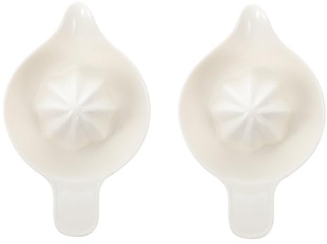 Ciieeo Manual Lemon Juicer and Fruit Squeezer, Ceramic Hand Press Citrus Juicer for Kitchen, 2pcs Set, Suitable for Home Use and Fresh Juice Extraction