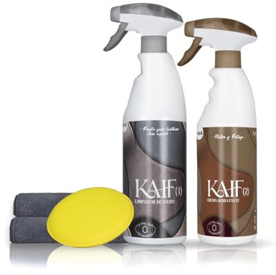 Sisbrill Kit Limpieza y Nutrición de Cuero Kaif - Etiquetas en Español.