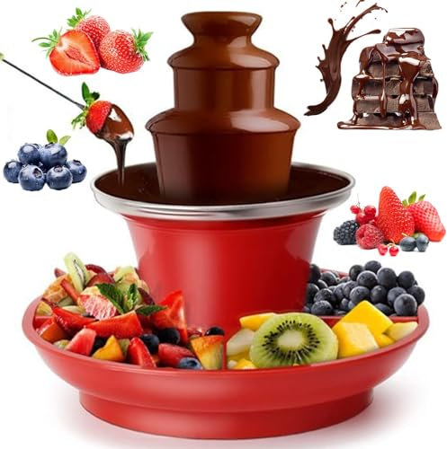 Máquina de la Fuente de Chocolate de 3 Niveles | Acero Inoxidable, Bandeja Desmontable y Limpieza fácil | Fondue Funtain para Chocolate, Queso, Dulces Fiestas, Bodas, Eventos