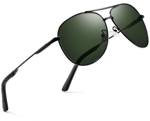 Sonnenbrille Herren Damen Polarisiert Vintage Schwarz Pilotenbrille Unisex