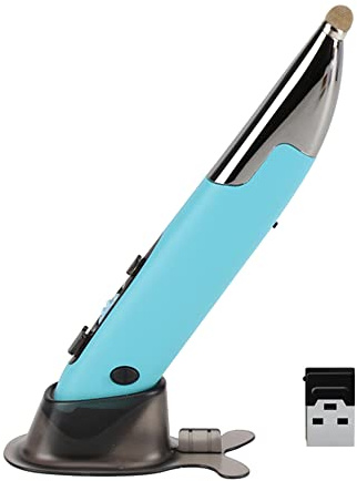 OVAQUIXI Computer Mouse Pen,Wireless 2.4G Voice Input Digital BT Pen,Speed Adjustable Mouse Stylus with Ergonomic Design for PCs,Laptops,Silent,Smooth to Use (Blue)