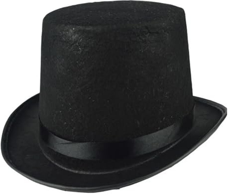 DJSKLDF Cylinderhatt Svart Cylinder Hatt Vikbar Av Trollkarl Jazz Visar Teatrali Kostym Fest Gentleman(L)