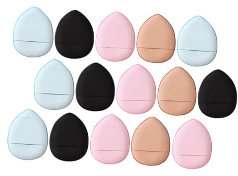 SOESFOUFU 15 Stück Atmungsaktive Wiederverwendbare Kleiner Make Up Puderquasten aus Polyurethan Tropfenförmig Sanft zur Gesichtshaut für Loses Puder und Feuchtes Make Up Zufällige Farbe