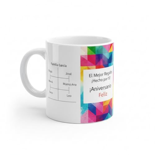 Taza Personalizada Premium con Foto o Texto – Impresión Profesional a Todo Color | Cerámica Brillante 350 ml | Regalo Original | Fabricada en España