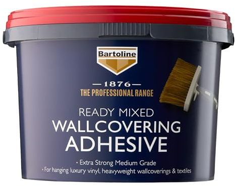 Bartoline 1876 Med Wallpaper Adhesive 2.5kg – Ready Mixed Medium Grade Paste for Luxury Vinyl, Textile and Hessian Wallcoverings Strong Tack, Excellent Coverage and Slip
