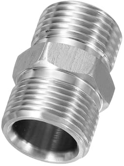 sourcing map Pressure Washer Hose Connector M22 Male to G1/2 Male 5400PSI Stainless Steel Pressure Washer Hose Adapter Coupler Extension Fitting Quick Connect