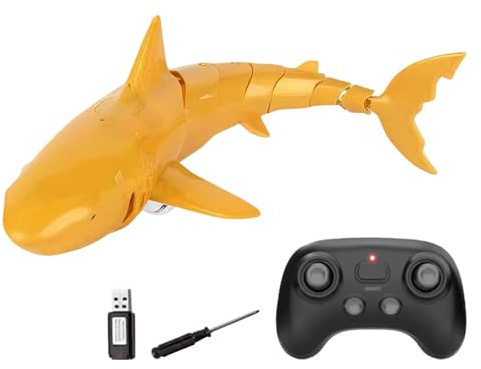 Tiburón Teledirigido - Juguete RC Tiburón Sumergible Altamente Realista | Diseño Impermeable Duradero Piscina | Recargable 1200mAh Distancia Control 50m Tiempo Funcionamiento 30 Minutos | Gran Regalo