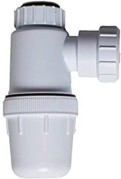 Bulk Hardware BH02919 Sifone di Scarico a Bottiglia, Raccordi a Compressione, 32 x 76 mm, Bianco