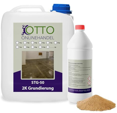 otto-online-handel STG-50 1,5KG 2K Epoxidharz Steinteppich Grundierung Set mit 1,5kg feugetrockneter Quarzsand für bis zu 5m² Tiefgrund Bodengrundierung