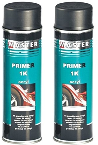 Troton 1K Primer 500 ml Spray de imprimación acrílica de base adhesiva para coche, bote de pulverización (negro, 2)