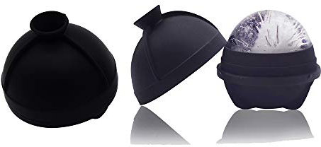 Whiskey Ice Ball Maker,Silicone Ice Ball Mould Easy Release,Sphere Ice Cube Moulds-6 X 6cm, Large Ice Cube Moulds Perfect for Whiskey, Cocktail and Any Drink(2)