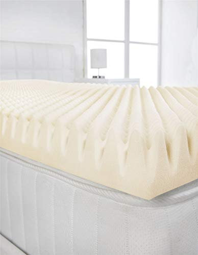 Littens 2 (50mm) European Continental Double Bed Size Visco Memory Foam Mattress Topper Profile, Egg Shell Crate Box, Orthopaedic, Support, Pain Relief (140cm x 200cm) UK Made