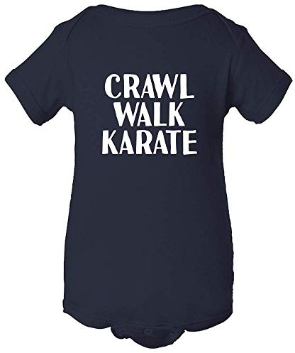realpeoplegoods Martial Arts Baby Bodysuit - Karate Baby One-Piece - Crawl Walk Karate First Birthday Present Navy