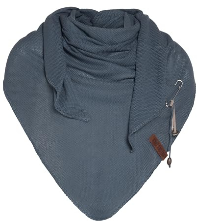 KNIT FACTORY - Lola Dreieckstuch - Fein Gestrickter Damen Schal - Tuch Schal - Für Frühling und Sommer - Baumwollmix - 190x85 cm