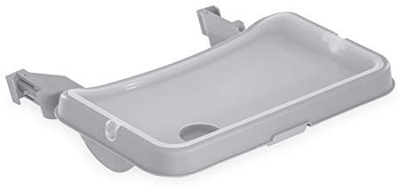 hauck Alpha Tray, Grau - 3in1 Essbrett Kompatibel mit Alpha+ & Beta+ Holzhochstuhl für Kinder 6-24 Monaten, mit Sitzverkleinerer, 3-Stufigem Esstisch