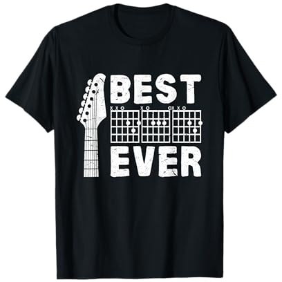 Best Dad Ever Vintage Gitarre Musik Chord Vatertag Geschenk T-Shirt
