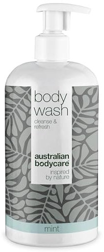 Body Wash Menthe Australian Bodycare (500 ml) | Savon pour un Soin Quotidien des Boutons, Teigne, Champignons, Odeur Corporelle, Pied & Pieds d'Athlète | À l’Huile d’Arbre à Thé et à la Menthe