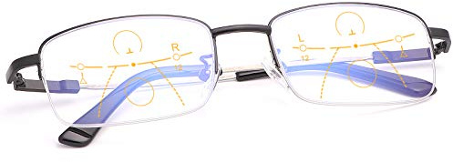 YIMI Gleitsichtbrille Progressive Multifokus Lesebrille Damen Herren Anti-Blaulicht Sehhilfe Retro Lesehilfe Anti Müdigkeit Brille