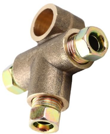 Tee de freno de coche, tubo de 3/16 pulg. 10mm Tee de freno en forma de T de 3 con 3 tuercas macho Short Union M10