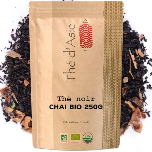 Té negro Chaï Bio con canela de Ceilán, anís estrellado, clavo - 250 g -Agricultura ecológica certificada - Thé d'Asie de KHLA