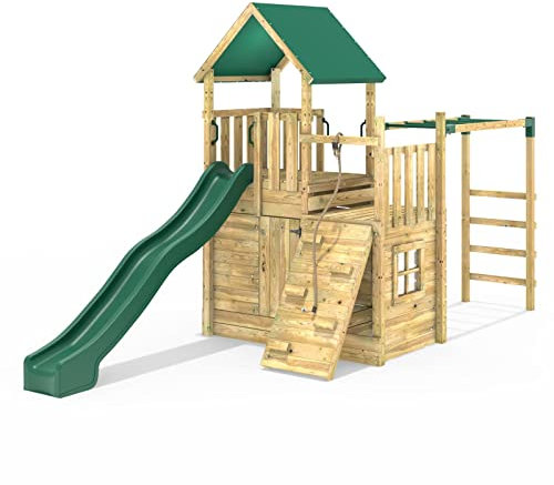 Rebo® Modular Wooden Climbing Frame Adventure Playset - M10 | OutdoorToys | Kids' Outdoor Wooden Garden Play Equipment, Children's Jungle Gym