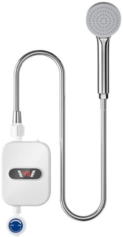 Electric for INSTANT Water Heater, 220V Tankless Under Sink Tap with LED Digital Display Hot Shower Bath Thermostatic Shower Set Automatic Over-Temperature Shutdown for Household Bathroom（UK）