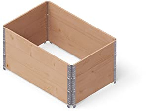 Upyard GardenBox - Juego de 3 bancales elevados de Madera Modular para jardín y terraza, Certificado PEFC, 120 x 80 x 58,5 cm, Color marrón
