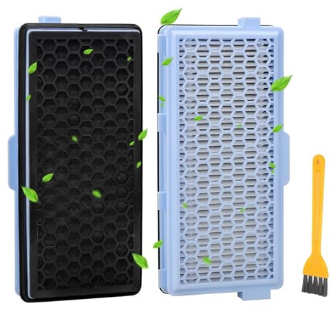 2 Staubsauger Filter für Miele HEPA Filter für Miele S8340 Active AirClean SF-HA 50 Filter Ersatz für Miele Staubsauger Compact C1 C2 Complete C2 C3 Passend für S4, S5, S6, S8 Serie mit Staubpinsel