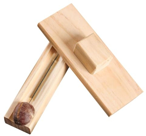 Duroecsain Taglierina per castagne, apricastagne, strumento per cracker di castagna in legno, per cremagliere di schiaccianoci, clip aperta di castagna, strumento per schiaccianoci multifunzionale per