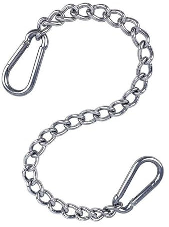 Wjelet 66cm Heavy Duty Chain Stainless Steel Chain with Two Carabiners Multi Gym Chain Attachment Can Bear A Weight of 250kg Chains for Hammock,Sandbag, Hanging Chair, Gym