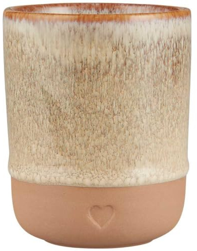 IB Laursen Becher o/Henkel Heart mattbraunes Ton m/naturfarbiger Kante 190 ml