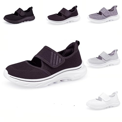 Dinint Femme Chaussures de Orthopédique Chaussures Diabétiques pour Femmes Respirant Sneaker de rééducation,Antidérapantes,Légères