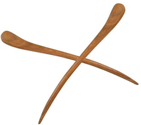 Mikinona Épingles à Cheveux Rétro en Bois de Santal Lot de 2, Baguettes pour Coiffures de Fête et Sorties, pour Femmes et Filles