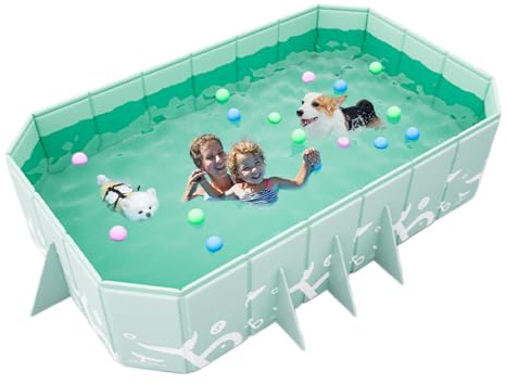 Tragbarer faltbarer Pool – nicht aufblasbares Schwimmsystem, verschleißfestes, verdicktes Stoffmaterial, harter Rahmen, komfortables Boden-Design, zusammenklappbar für Garten, Hinterhof, Terrasse