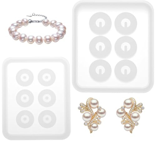 2 Stile Silikonformen Perlen, Gießformen Ring Formen Silikon Ring Selber Machen DIY Epoxidharz Formen Schmuck Harz Ringform Rings Schmuckgussform für Dekoration Crafting Rings Anhänger Halskette