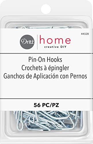 Dritz Home 44328 Pin-On Drapery Hooks (56-Piece), Silver