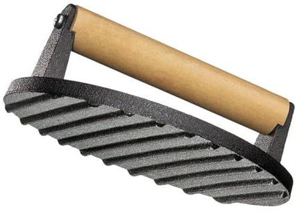 Küchenprofi BBQ Grillpresse | 18 x 7,5cm | 1kg | Gusseisen Presse | Griff aus Palisanderholz | Fleischbeschwerer z.B. für Steak, Bacon, Schnitzel | Bacon Presse