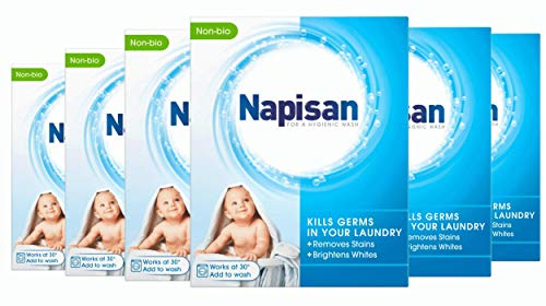 Napisan Non Bio Stain Remover Powder, 800g, Pack of 6, Kills 99.9% Bacteria in Your Laundry for a More Hygienic Wash, Disinfectant & Stain Remover Even at 30°C, 156 Washes