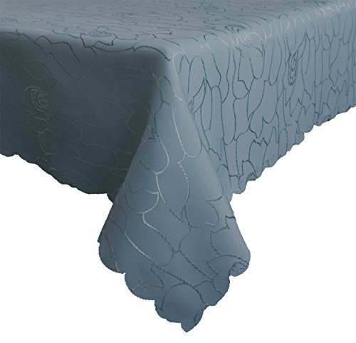 Damast Tischdecke 130x320cm Tischtuch Tischwäsche Tafeltuch Jacquard Oval Silver (Antikgrün)